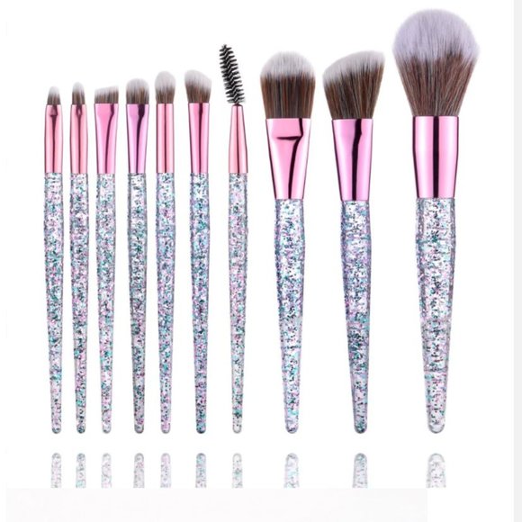 Cute4less2012 Other - 10 Piece Acrylic Sparkle Make Up Brush Set
